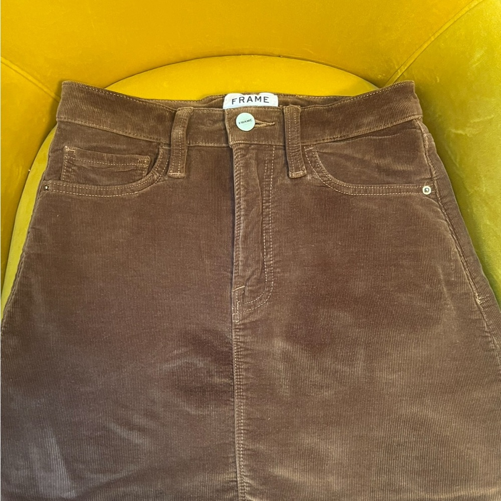 Frame Denim Tan Corduroy Skirt